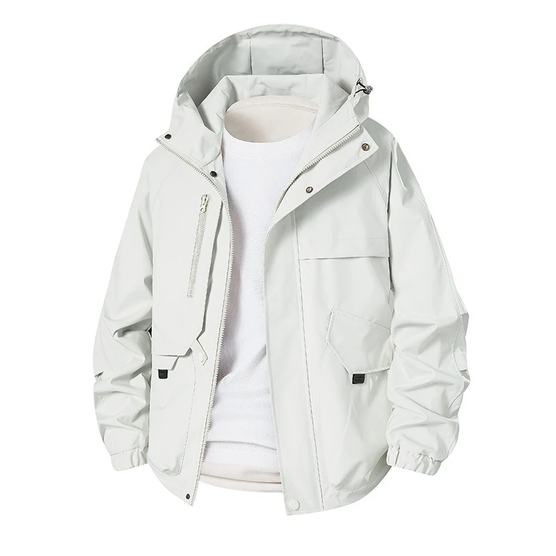 Herren Leichte wasserdichte Funktionsjacke mit Kapuze, Multitaschen und Raglanärmeln Nord Taschen