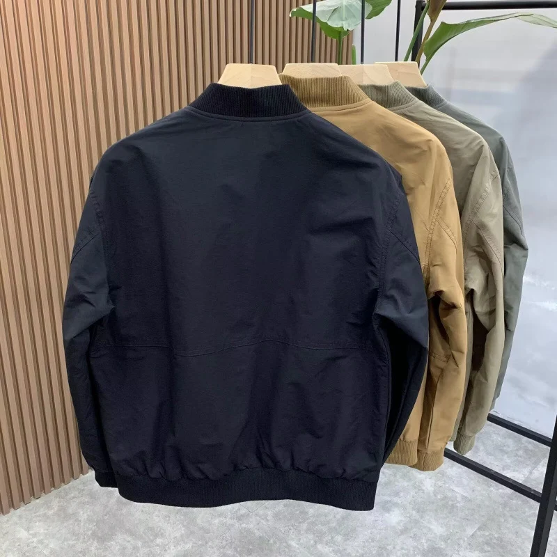 Herren Leichte Utility-Bomberjacke mit Reißverschluss, Multifunktions-Taschen und Rippbündchen Nord Taschen