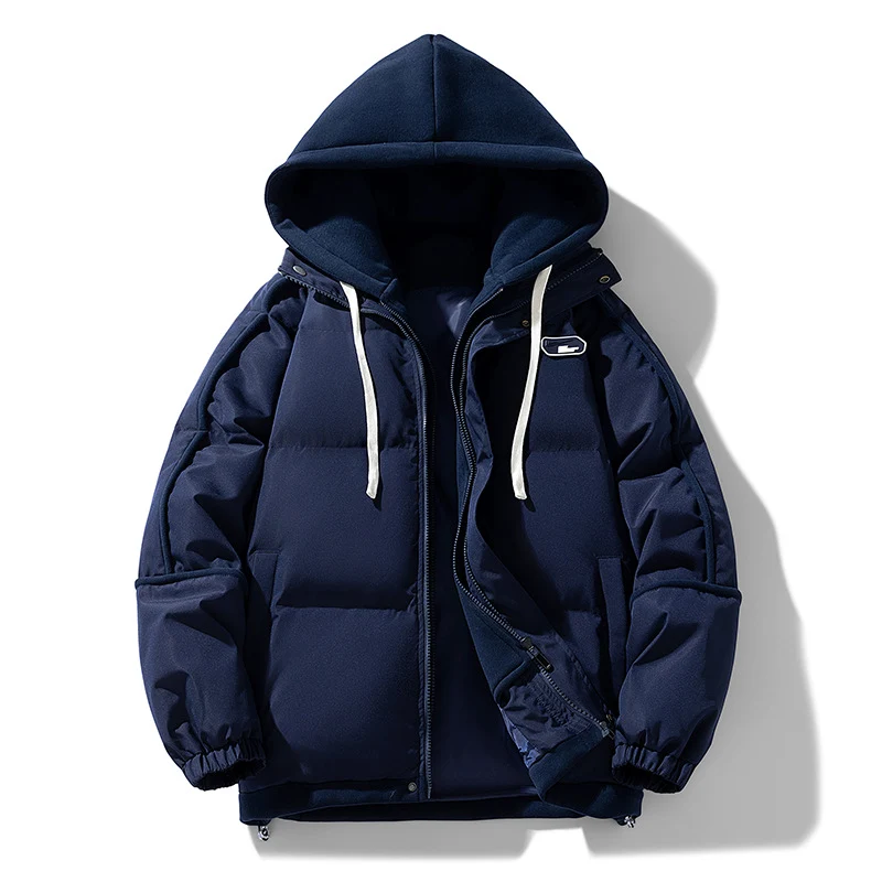 Damen Kurz geschnittene Steppjacke mit kontrastierender Fleece‑Kapuze und Kordelzug Nord Taschen