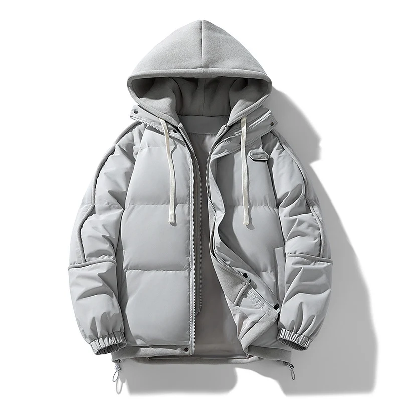 Damen Kurz geschnittene Steppjacke mit kontrastierender Fleece‑Kapuze und Kordelzug Nord Taschen