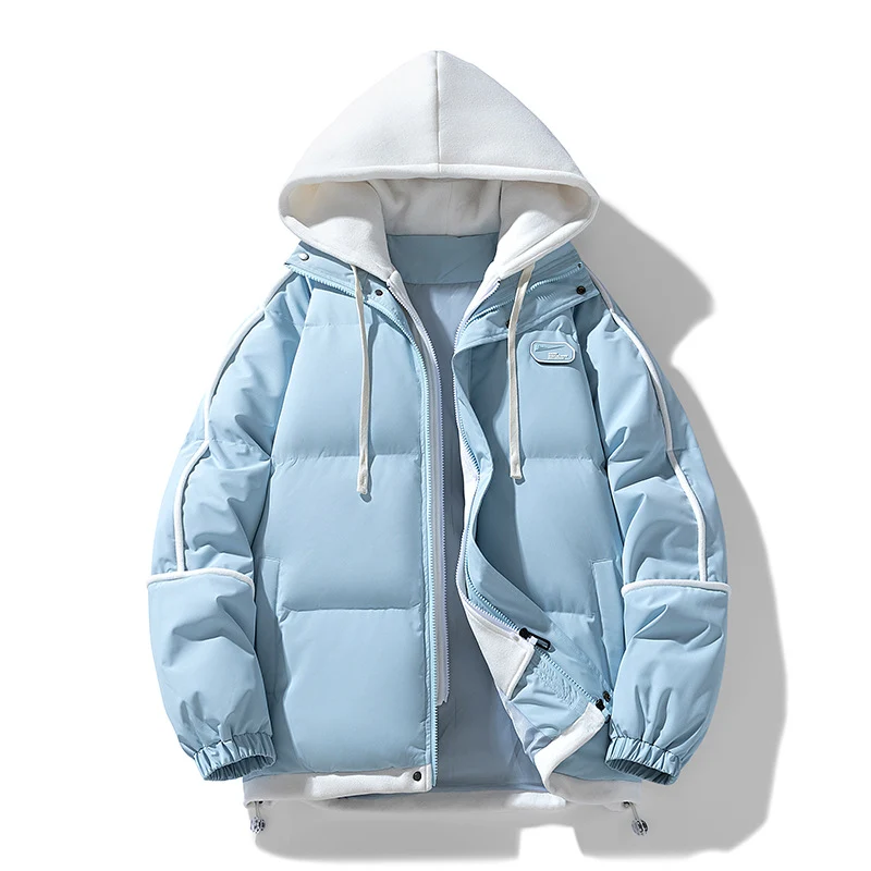 Damen Kurz geschnittene Steppjacke mit kontrastierender Fleece‑Kapuze und Kordelzug Nord Taschen