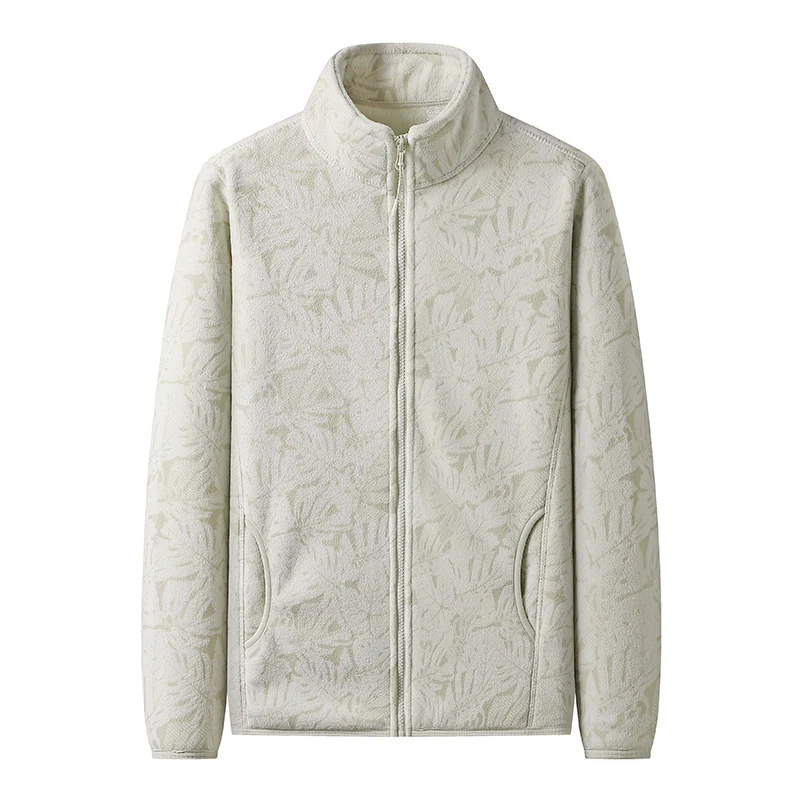Damen Fleecejacke mit durchgehendem Reißverschluss und floraler Jacquard-Struktur Nord Taschen