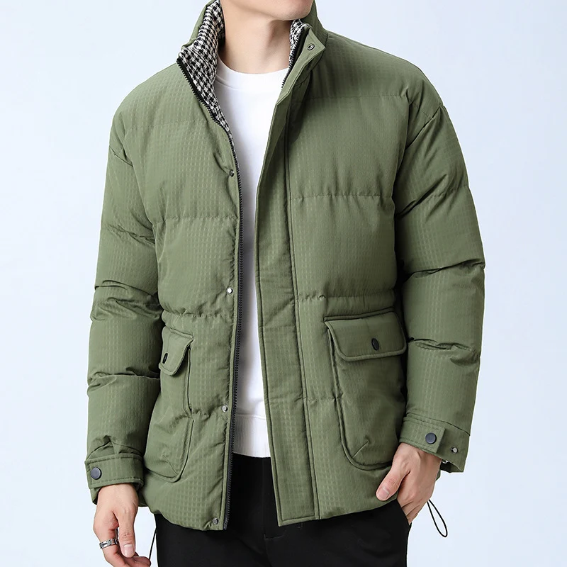 Unisex Wattierte Steppjacke mit großen Pattentaschen, Stehkragen und Ripstop-Struktur Nord Taschen