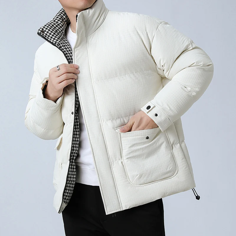 Unisex Wattierte Steppjacke mit großen Pattentaschen, Stehkragen und Ripstop-Struktur Nord Taschen