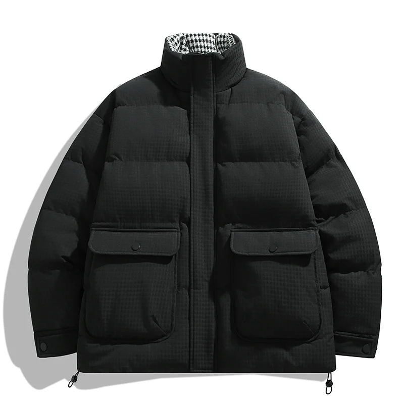 Unisex Wattierte Steppjacke mit großen Pattentaschen, Stehkragen und Ripstop-Struktur Nord Taschen
