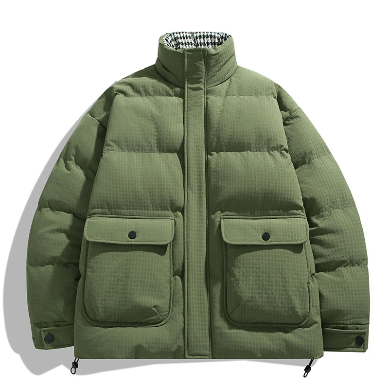 Unisex Wattierte Steppjacke mit großen Pattentaschen, Stehkragen und Ripstop-Struktur Nord Taschen