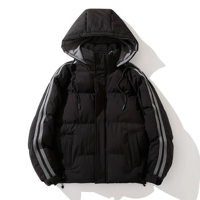 Unisex Wattierte Kapuzenjacke mit Kordelzug und Kontraststreifen Nord Taschen