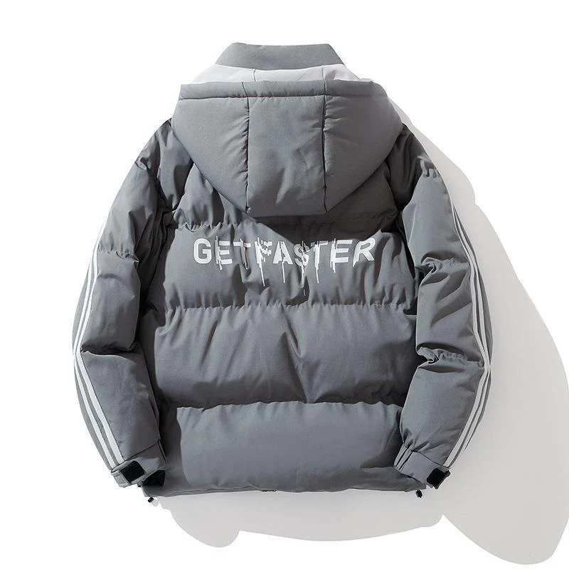 Unisex Wattierte Kapuzenjacke mit Kordelzug und Kontraststreifen Nord Taschen