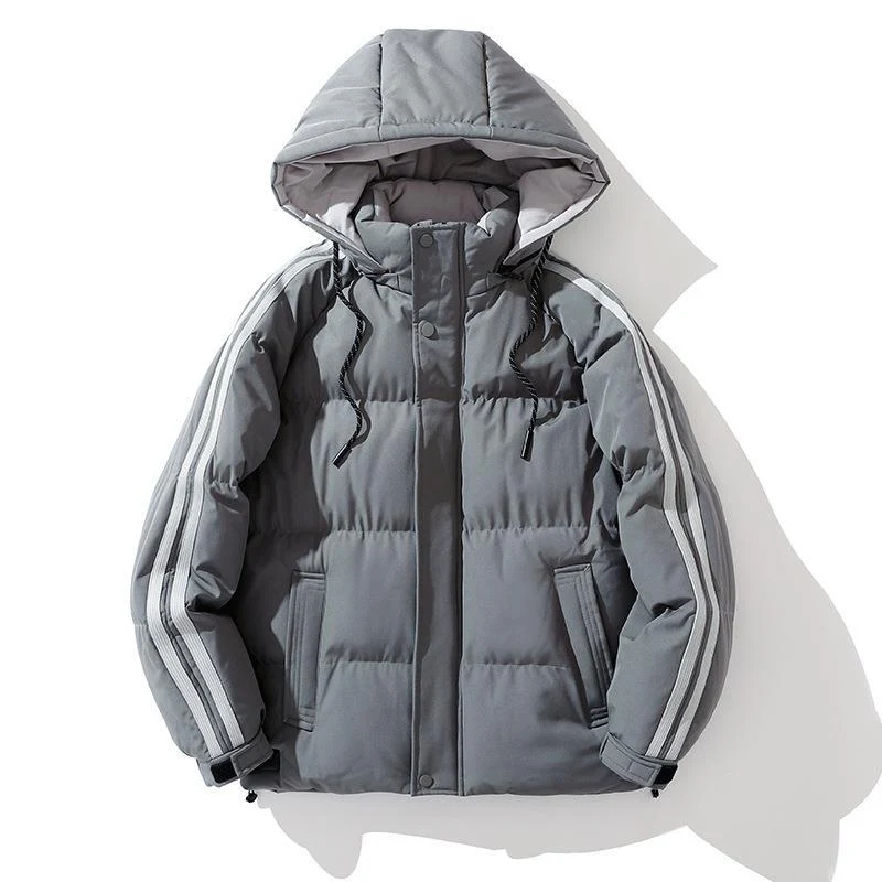 Unisex Wattierte Kapuzenjacke mit Kordelzug und Kontraststreifen Nord Taschen