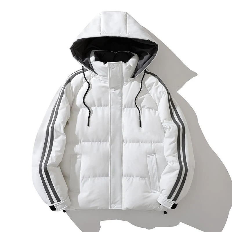 Unisex Wattierte Kapuzenjacke mit Kordelzug und Kontraststreifen Nord Taschen