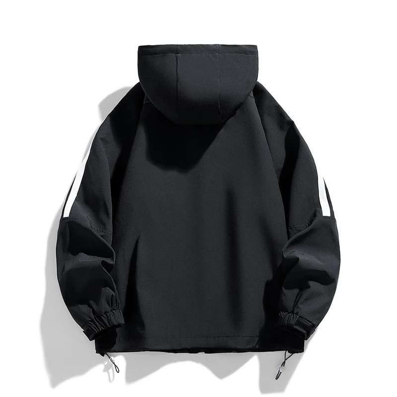 Unisex Sportlich-urbaner Kapuzen-Windbreaker mit Kontraststreifen Nord Taschen