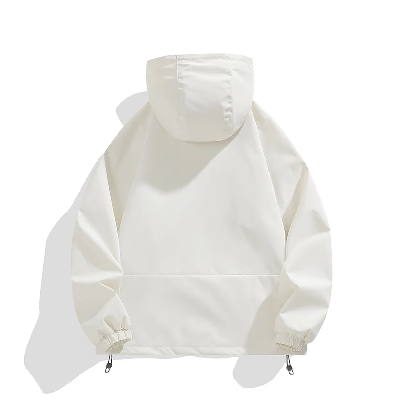 Unisex Leichter Kapuzen-Windbreaker mit wasserabweisender Oberfläche, Reißverschlusstaschen und Kordelzug Nord Taschen