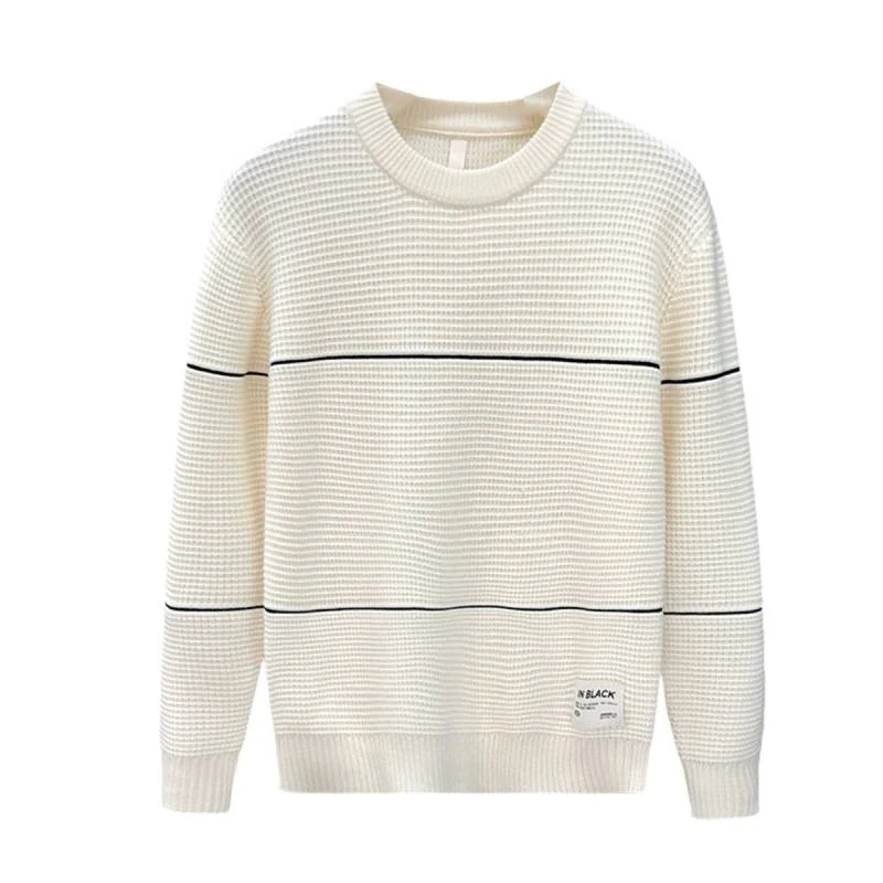 Unisex Strukturierter Waffelstrick-Pullover mit feinen Kontraststreifen Nord Taschen