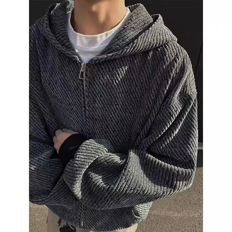 Unisex Oversized Strick-Kapuzenjacke mit Allover-Strukturmuster und Eingrifftaschen Nord Taschen