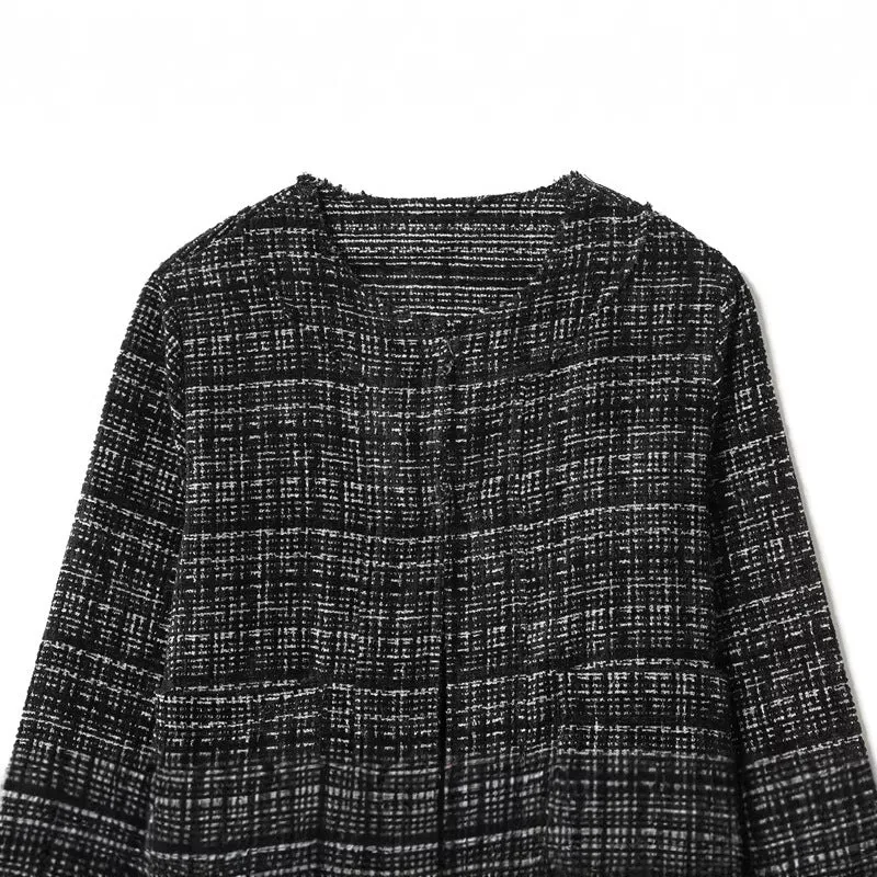 Damen Boxy-Tweedjacke im Bouclé‑Look mit verdeckter Knopfleiste und kastiger Silhouette Nord Taschen