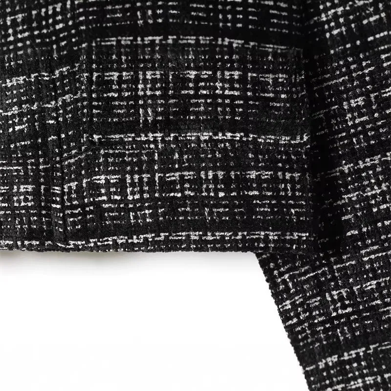 Damen Boxy-Tweedjacke im Bouclé‑Look mit verdeckter Knopfleiste und kastiger Silhouette Nord Taschen