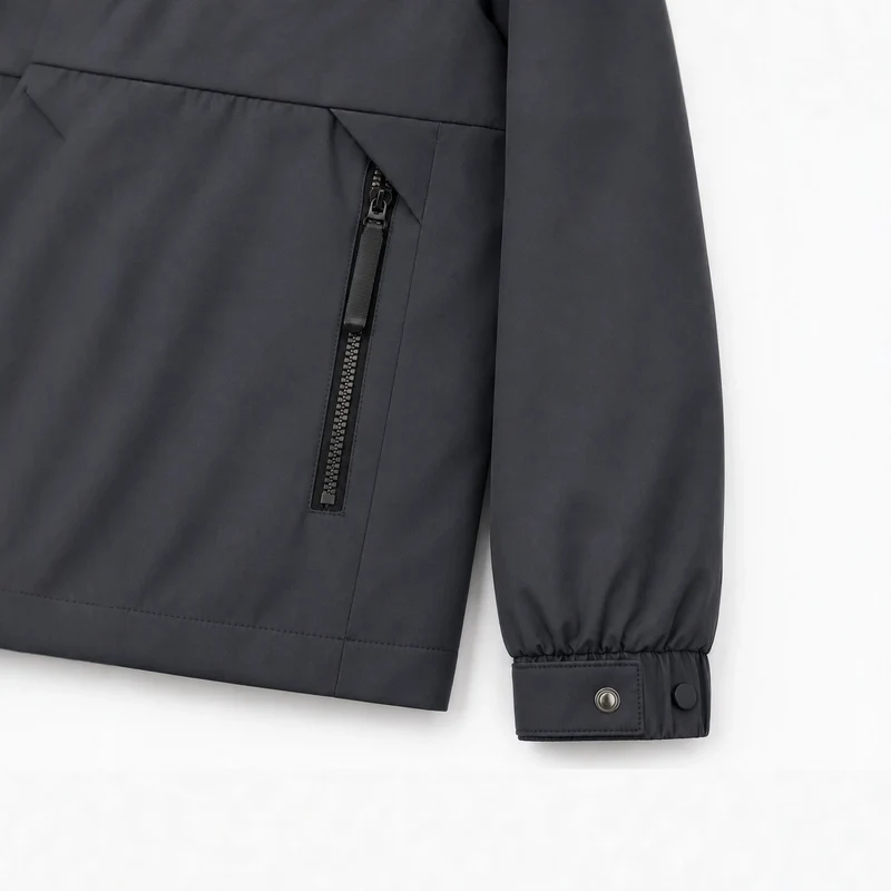 Herren leichte winddichte Softshell‑Kapuzenjacke mit kariert gefütterter Kapuze Nord Taschen