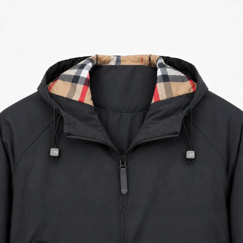 Herren leichte winddichte Softshell‑Kapuzenjacke mit kariert gefütterter Kapuze Nord Taschen