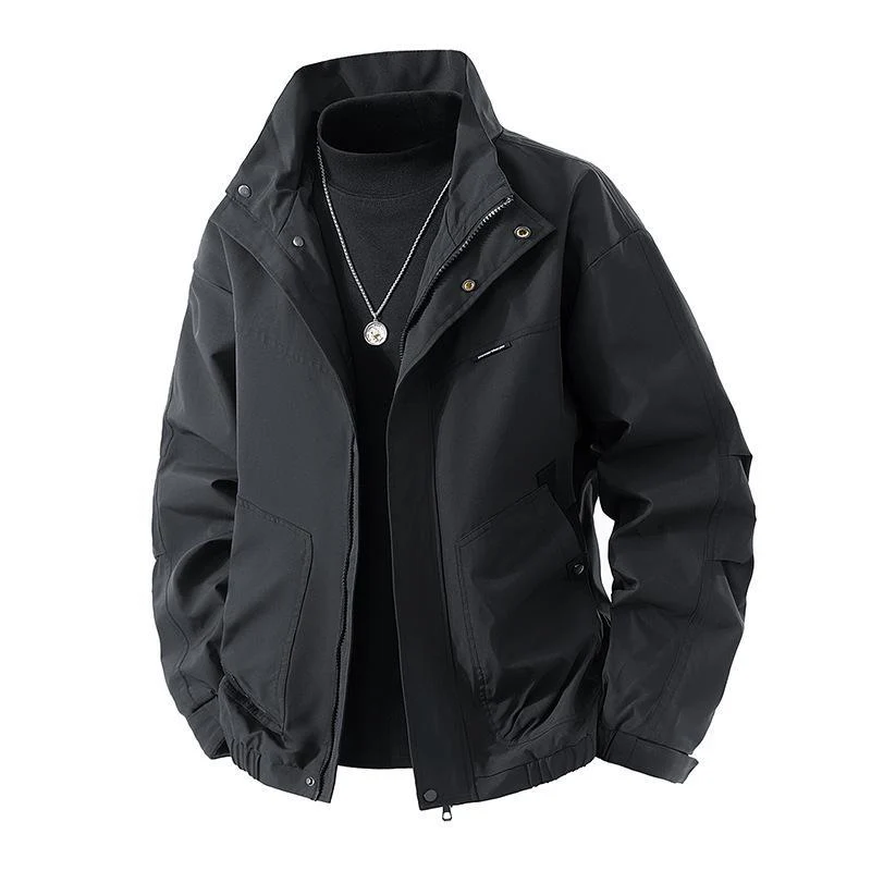 Herren Leichte technische Freizeitjacke mit Stehkragen, verdecktem Reißverschluss und elastischem Saum Nord Taschen