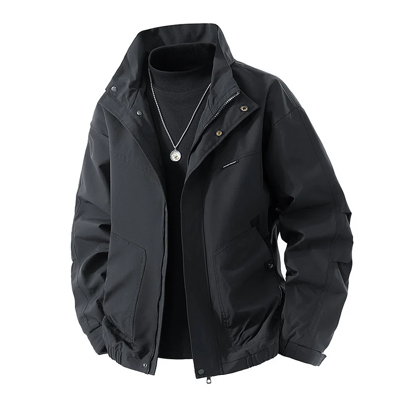 Herren Leichte technische Freizeitjacke mit Stehkragen, verdecktem Reißverschluss und elastischem Saum Nord Taschen