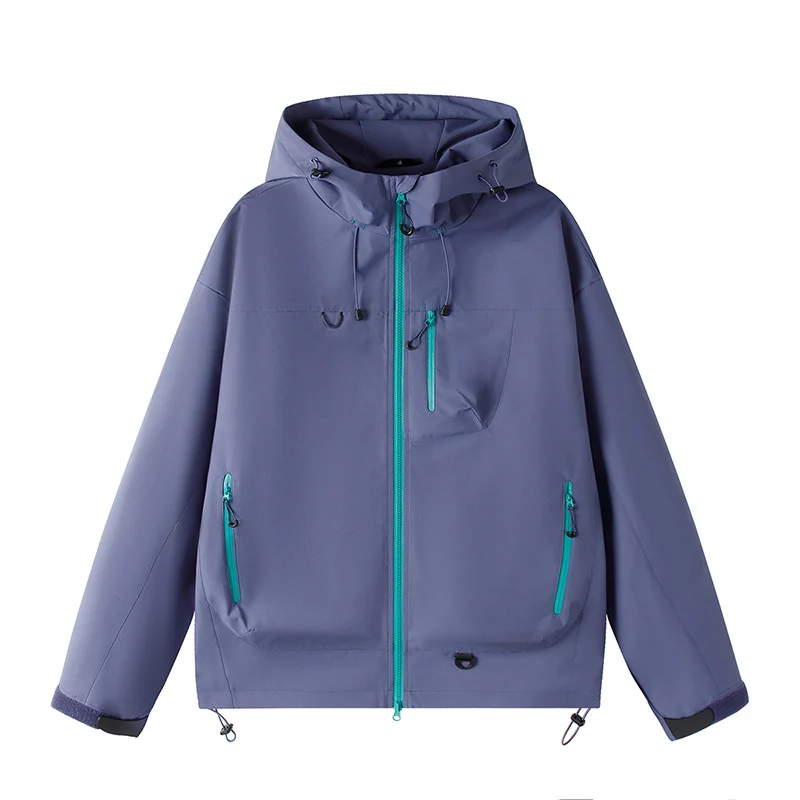 Herren Leichte Tech-Softshelljacke mit Kapuze, verstellbarem Saum und Kontrast-Reißverschlüssen Nord Taschen