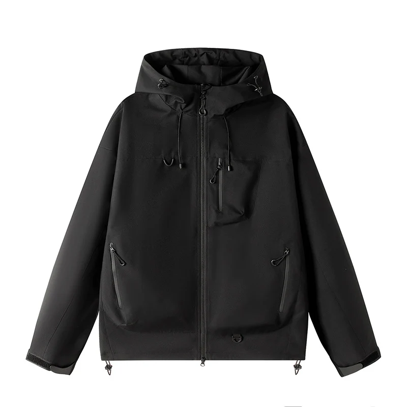 Herren Leichte Tech-Softshelljacke mit Kapuze, verstellbarem Saum und Kontrast-Reißverschlüssen Nord Taschen