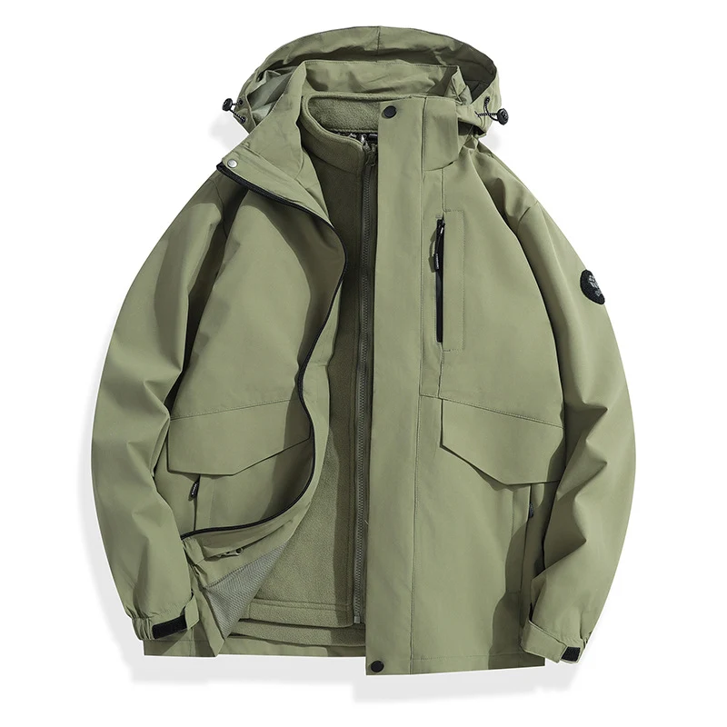 Herren Leichte Softshell-Regenjacke mit herausnehmbarem Fleecefutter, versiegelten Nähten und Multifunktions‑Taschen Nord Taschen