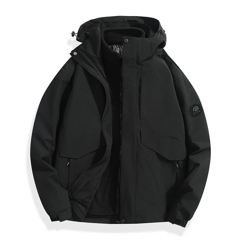 Herren Leichte Softshell-Regenjacke mit herausnehmbarem Fleecefutter, versiegelten Nähten und Multifunktions‑Taschen Nord Taschen