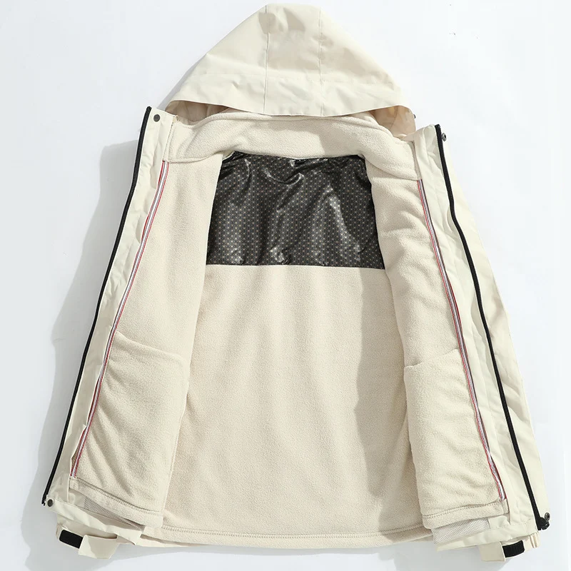 Herren Leichte Softshell-Regenjacke mit herausnehmbarem Fleecefutter, versiegelten Nähten und Multifunktions‑Taschen Nord Taschen