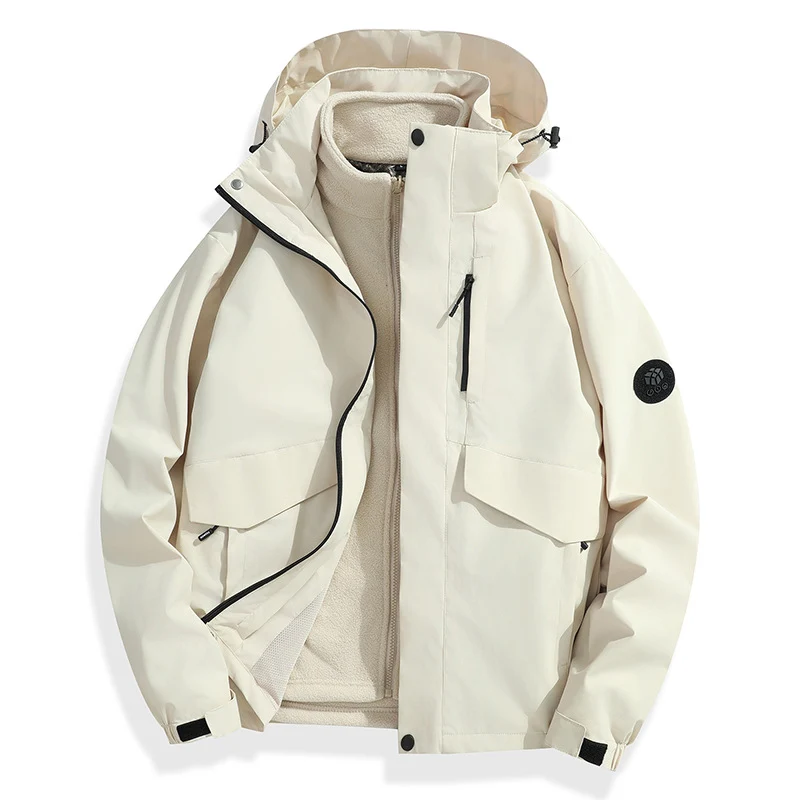 Herren Leichte Softshell-Regenjacke mit herausnehmbarem Fleecefutter, versiegelten Nähten und Multifunktions‑Taschen Nord Taschen