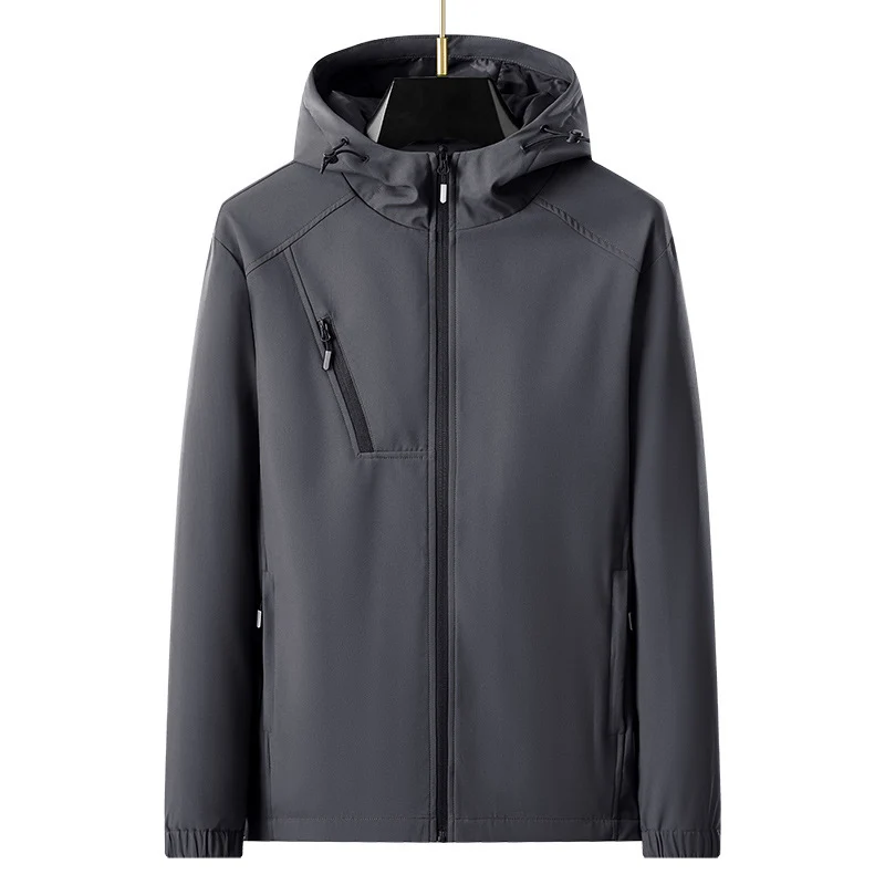 Herren leichte Softshell-Outdoorjacke mit ergonomischer Kapuze und diagonalem Brustreißverschluss Nord Taschen