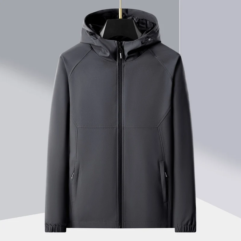 Herren leichte Softshell-Outdoorjacke mit ergonomischer Kapuze und diagonalem Brustreißverschluss Nord Taschen