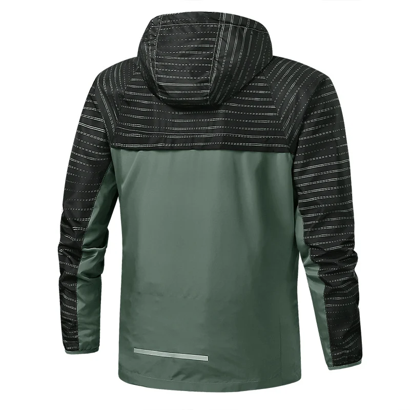 Herren Leichte Reflektierende Kapuzen-Windjacke mit Mesh-Futter und Reißverschlusstaschen Nord Taschen