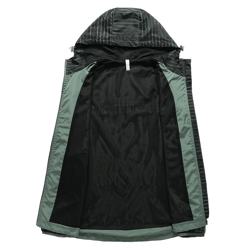 Herren Leichte Reflektierende Kapuzen-Windjacke mit Mesh-Futter und Reißverschlusstaschen Nord Taschen