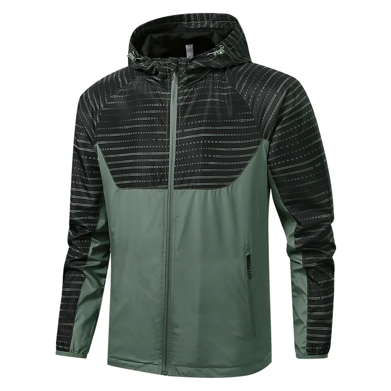 Herren Leichte Reflektierende Kapuzen-Windjacke mit Mesh-Futter und Reißverschlusstaschen Nord Taschen
