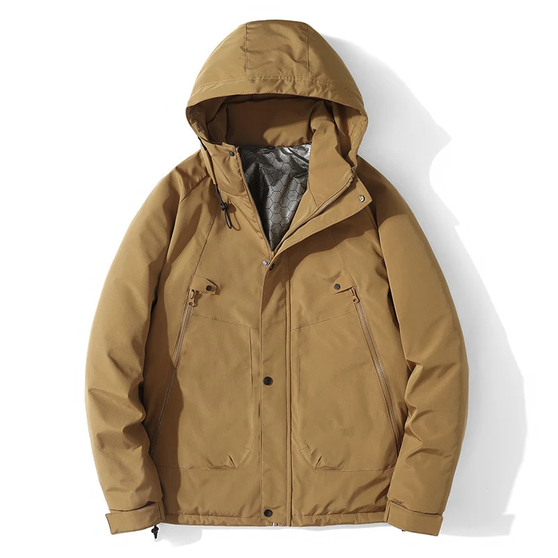 Herren Leichte Kapuzenjacke aus Softshell mit Thermofutter und minimalistischen Reißverschlusstaschen Nord Taschen
