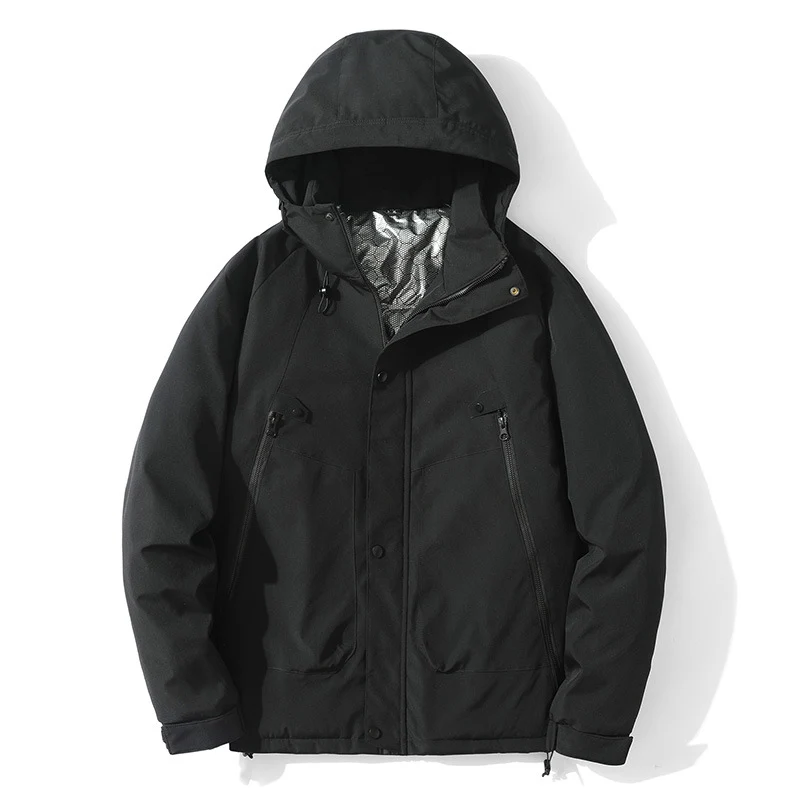 Herren Leichte Kapuzenjacke aus Softshell mit Thermofutter und minimalistischen Reißverschlusstaschen Nord Taschen