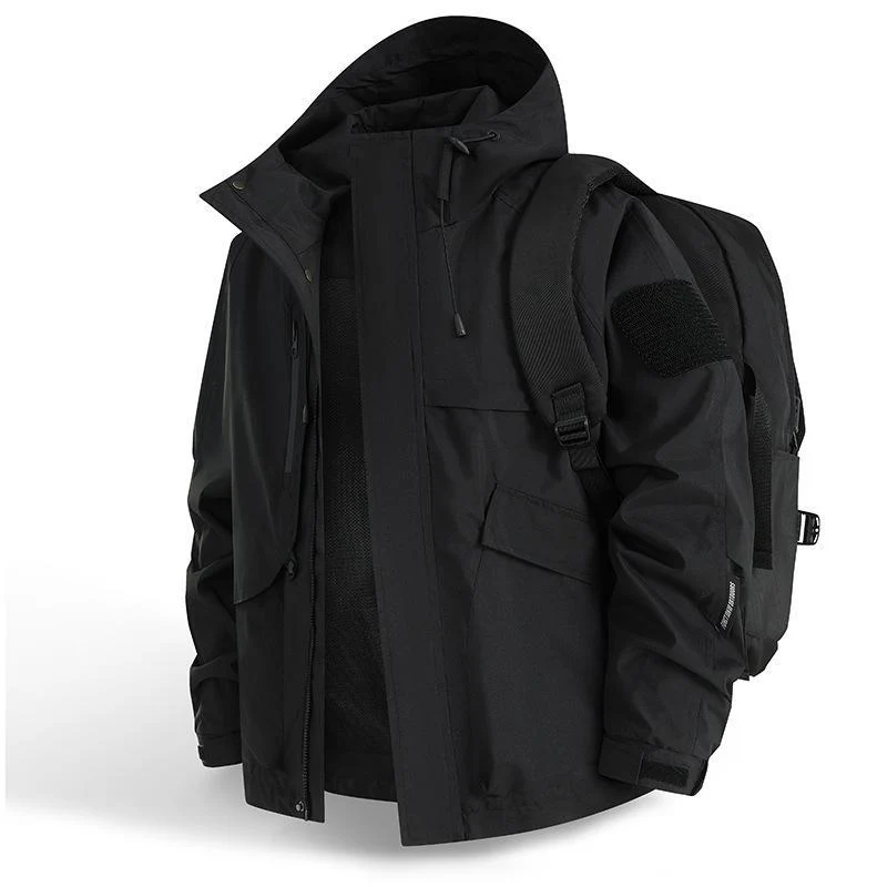 Herren Urbaner wetterabweisender Kapuzenparka mit Multifunktionstaschen und Mesh-Innenfutter Nord Taschen