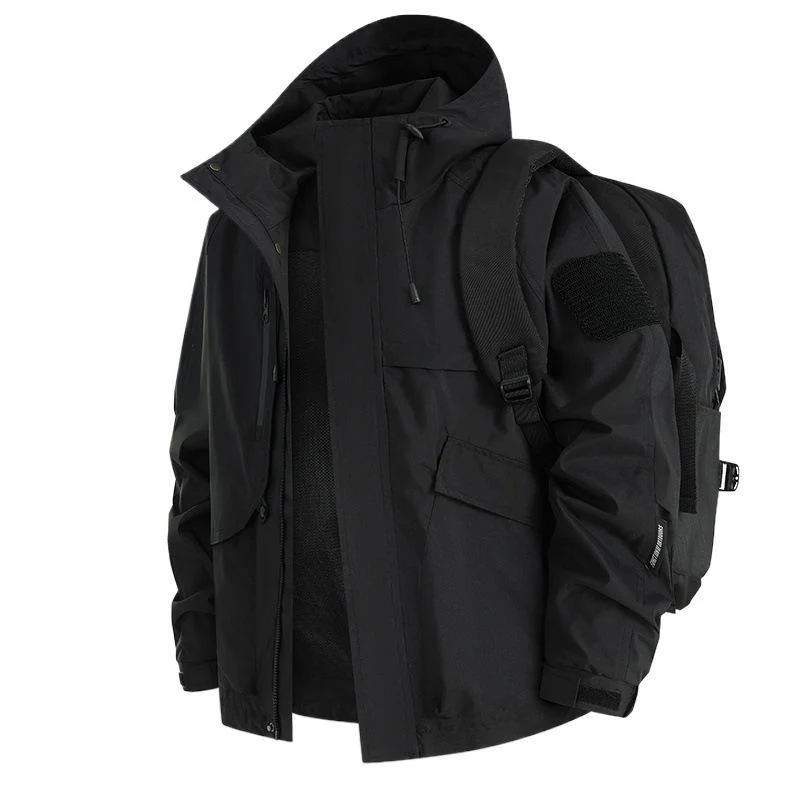 Herren Urbaner wetterabweisender Kapuzenparka mit Multifunktionstaschen und Mesh-Innenfutter Nord Taschen