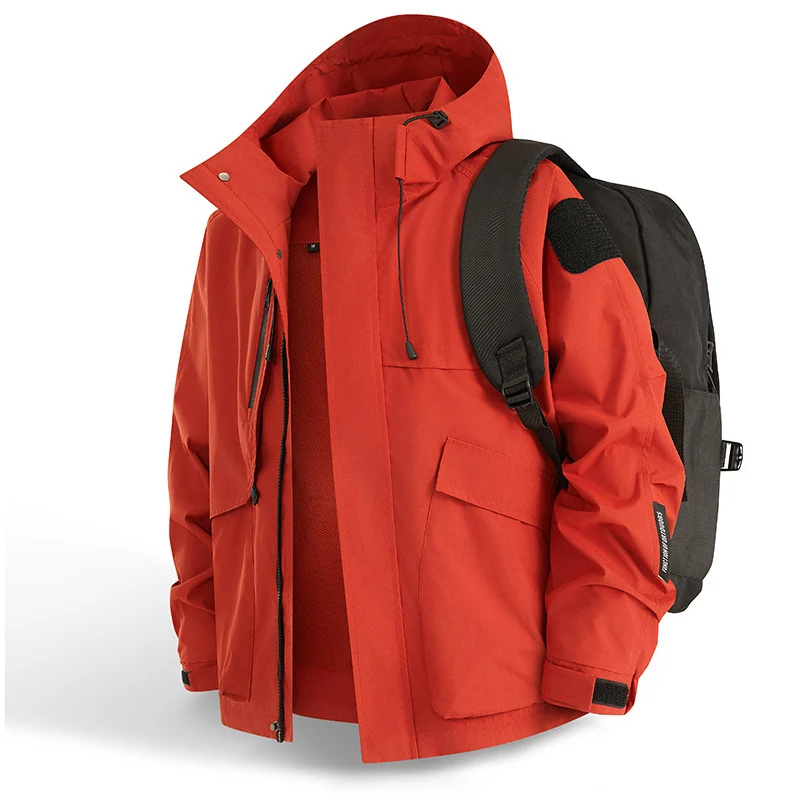 Herren Urbaner wetterabweisender Kapuzenparka mit Multifunktionstaschen und Mesh-Innenfutter Nord Taschen