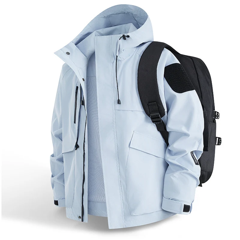 Herren Urbaner wetterabweisender Kapuzenparka mit Multifunktionstaschen und Mesh-Innenfutter Nord Taschen