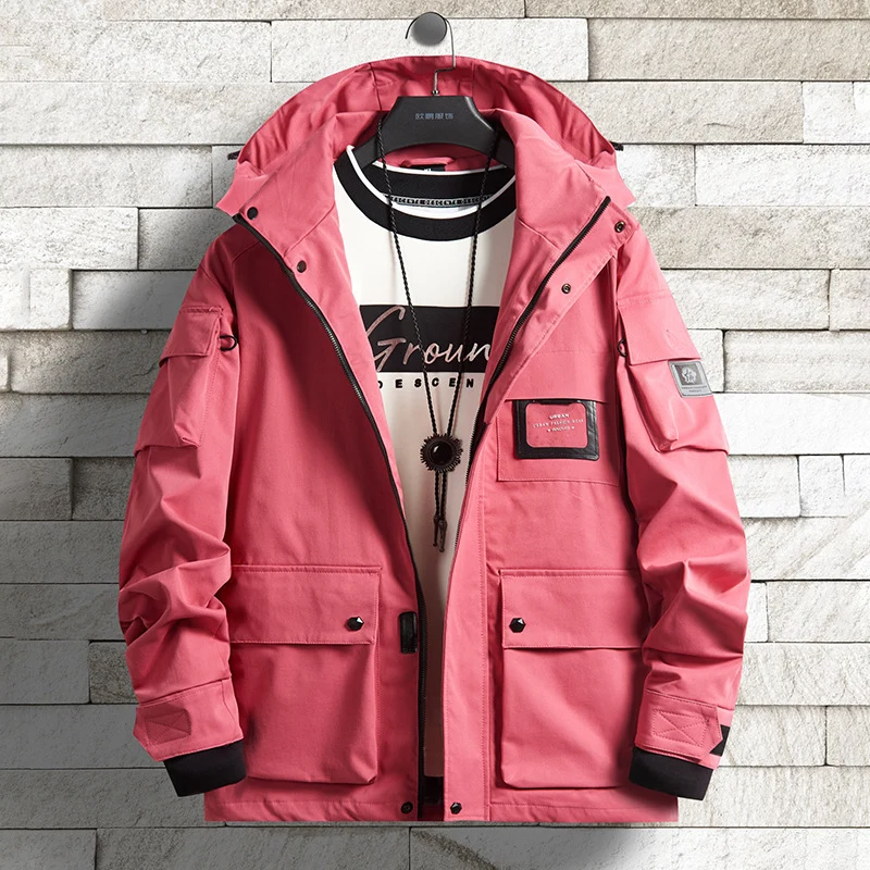Herren Urbaner Tech-Parka mit Kapuze, Multifunktionstaschen und Thermoisolierung Nord Taschen