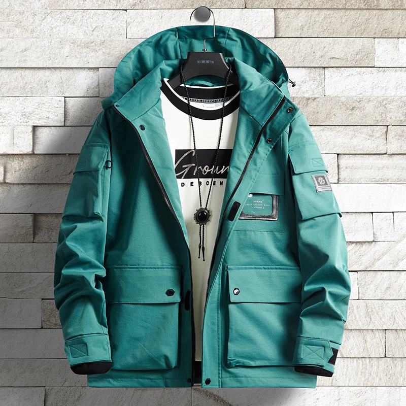 Herren Urbaner Tech-Parka mit Kapuze, Multifunktionstaschen und Thermoisolierung Nord Taschen