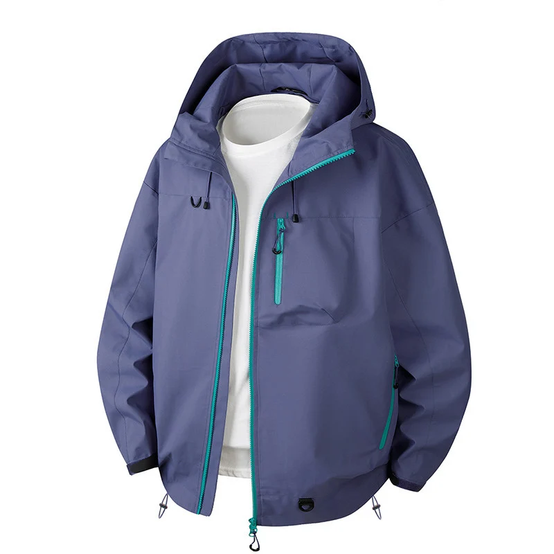 Herren Urbane Schutz-Softshelljacke mit verstellbarer Kapuze, Kontrast-Reißverschlüssen und Brusttasche Nord Taschen