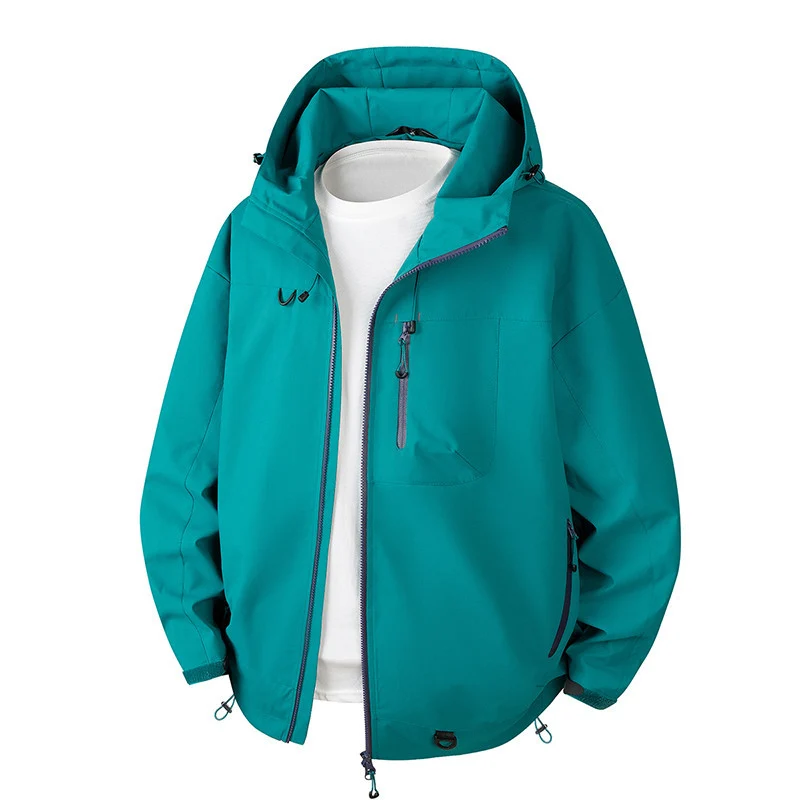 Herren Urbane Schutz-Softshelljacke mit verstellbarer Kapuze, Kontrast-Reißverschlüssen und Brusttasche Nord Taschen