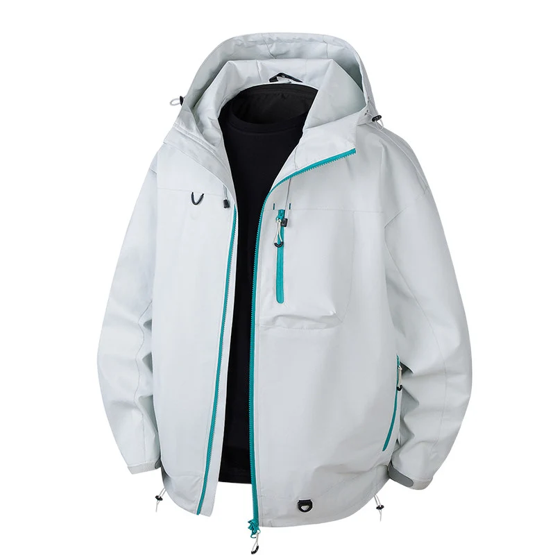 Herren Urbane Schutz-Softshelljacke mit verstellbarer Kapuze, Kontrast-Reißverschlüssen und Brusttasche Nord Taschen