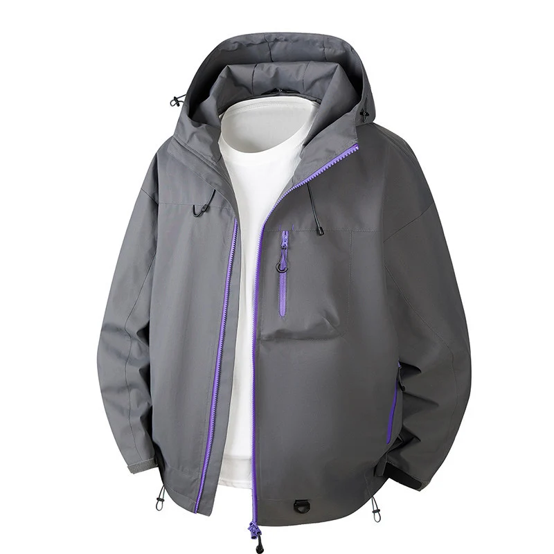 Herren Urbane Schutz-Softshelljacke mit verstellbarer Kapuze, Kontrast-Reißverschlüssen und Brusttasche Nord Taschen