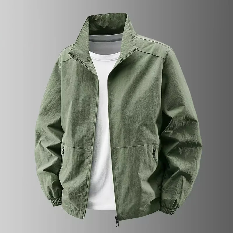 Herren Ultraleichter Urban-Windblouson mit Stehkragen, Zwei-Wege-Reißverschluss und elastischen Bündchen Nord Taschen