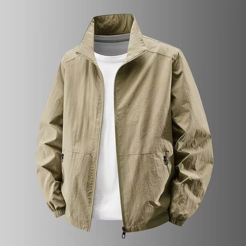 Herren Ultraleichter Urban-Windblouson mit Stehkragen, Zwei-Wege-Reißverschluss und elastischen Bündchen Nord Taschen