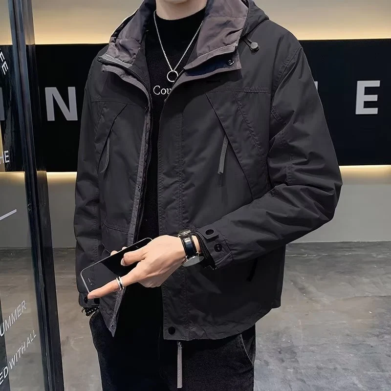 Herren Leichte Funktionsjacke mit Kapuze, wasserabweisender Mikro-Finish und Multifunktions-Taschen Nord Taschen